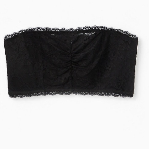 NWT TORRID BLACK LACE LIGHTLY PADDED BANDEAU - Picture 2 of 4